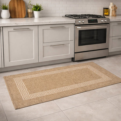 Tappeto in ciniglia con base antiscivolo serie Cipro, colore tortora, disponibile in varie misure