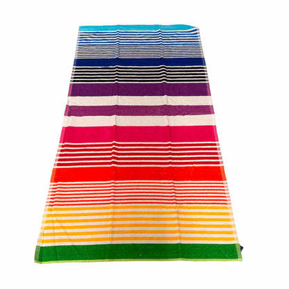 Telo Mare Arcobaleno Multicolor 90x165 cm in Spugna Jacquard 100% Cotone – Morbido e Assorbente - Fantasia Rainbow Beach