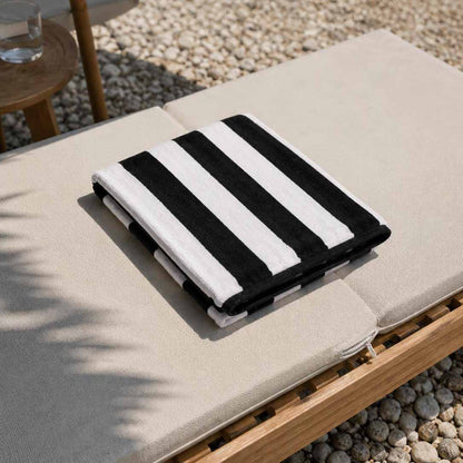 Telo Mare in Spugna Jacquard 100% Cotone – Super Assorbente, Morbido e Resistente, Fantasia Righe