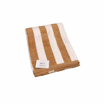 Telo Mare in Spugna Jacquard 100% Cotone – Super Assorbente, Morbido e Resistente, Fantasia Righe