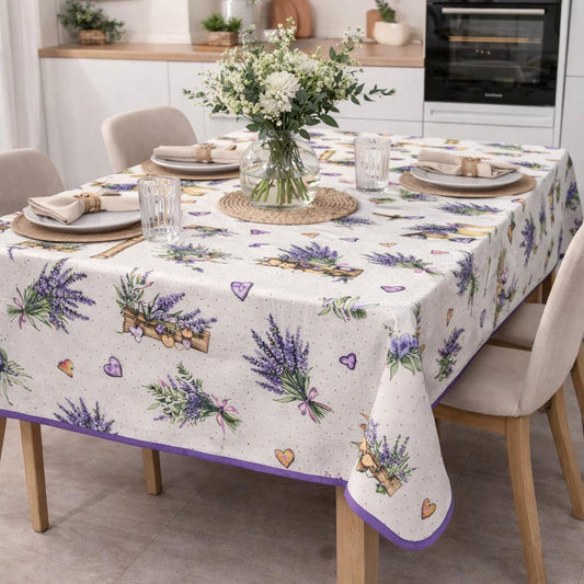 Tovaglia Antimacchia “Lavanda Provenzale” – 6 Posti e 8/12 Posti Fantasia Lavanda