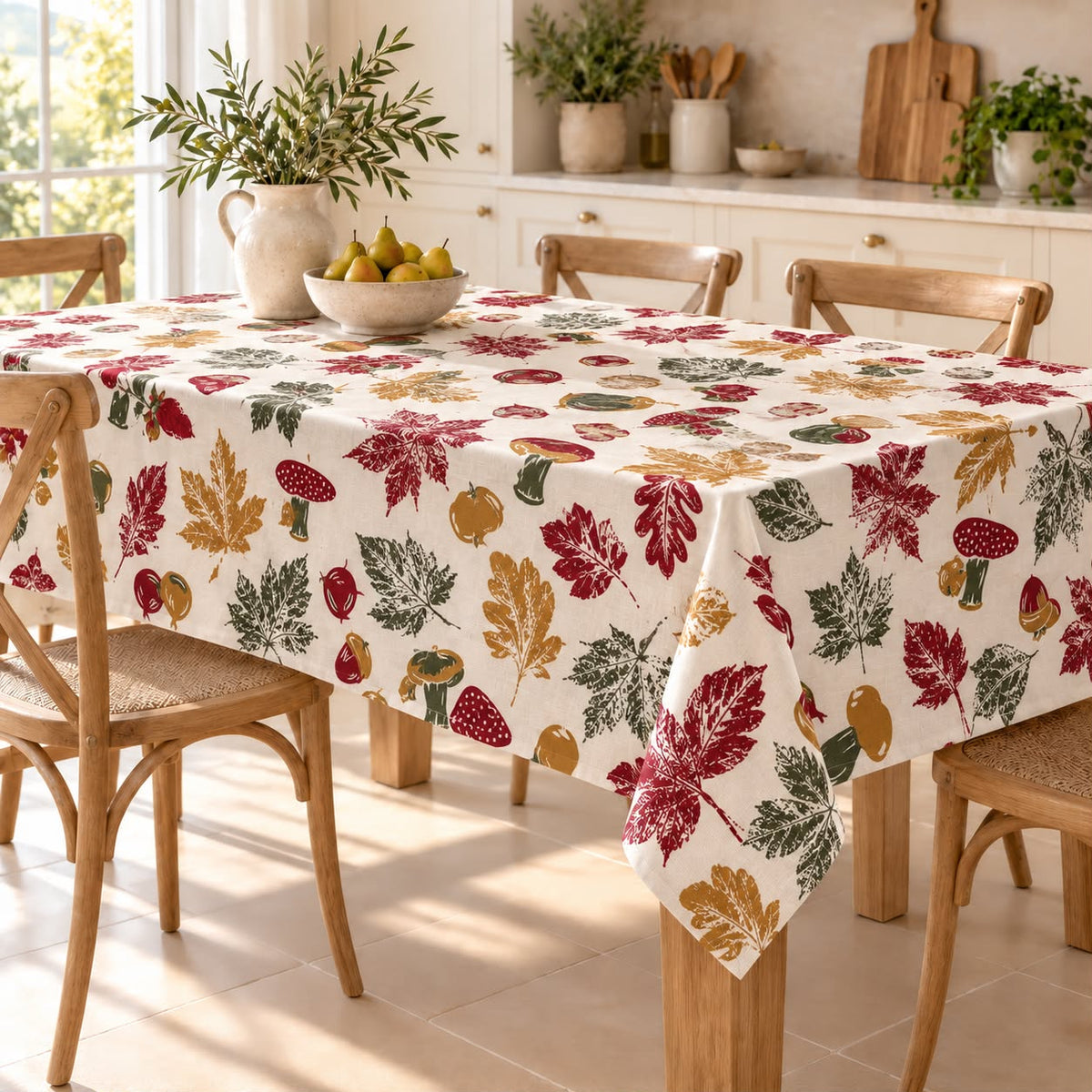 Tovaglia in Cotone 100% Autunno nel Bosco – 6, 8/12 Persone e 3 Metri