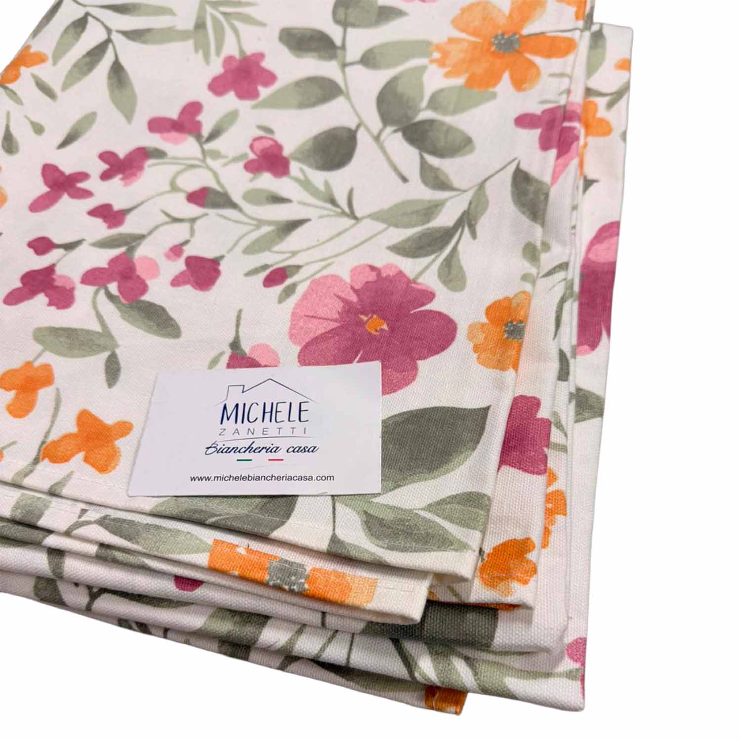 Tovaglia 100% Cotone Fantasia Floreale – 140x180 cm (6 Posti) / 140x240 cm (8-12 Posti)