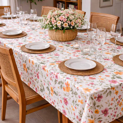 Tovaglia 100% Cotone Fantasia Floreale – 140x180 cm (6 Posti) / 140x240 cm (8-12 Posti)