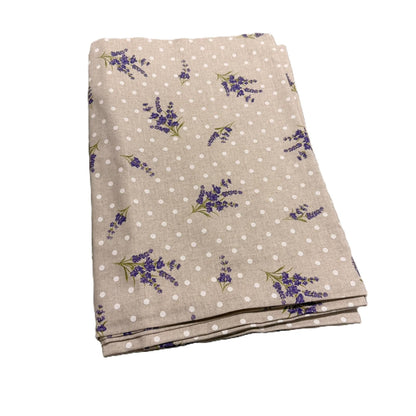 Tovaglia Copritavolo 180x180 Fantasia Lavanda “Provenza” Effetto Lino Shabby Chic
