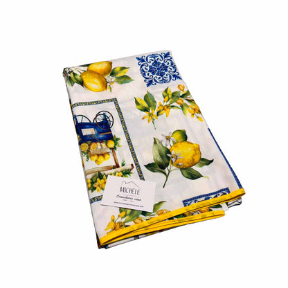 Tovaglia Antimacchia “Carretto dei Limoni” – 6 Posti e 8/12 Posti Stile Mediterraneo