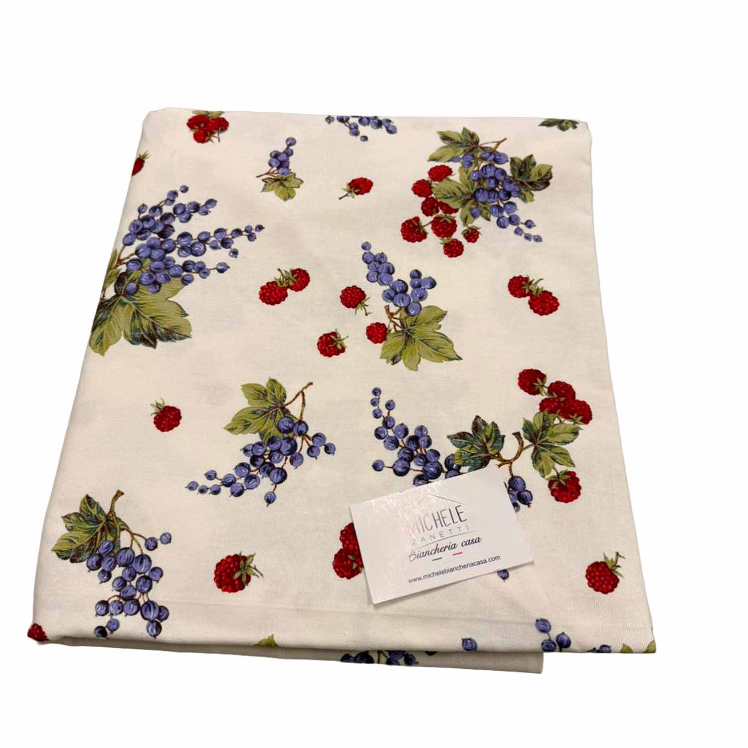 Tovaglia 100% Cotone “Frutti di Bosco Provenzali” – 140x180 cm / 140x240 cm