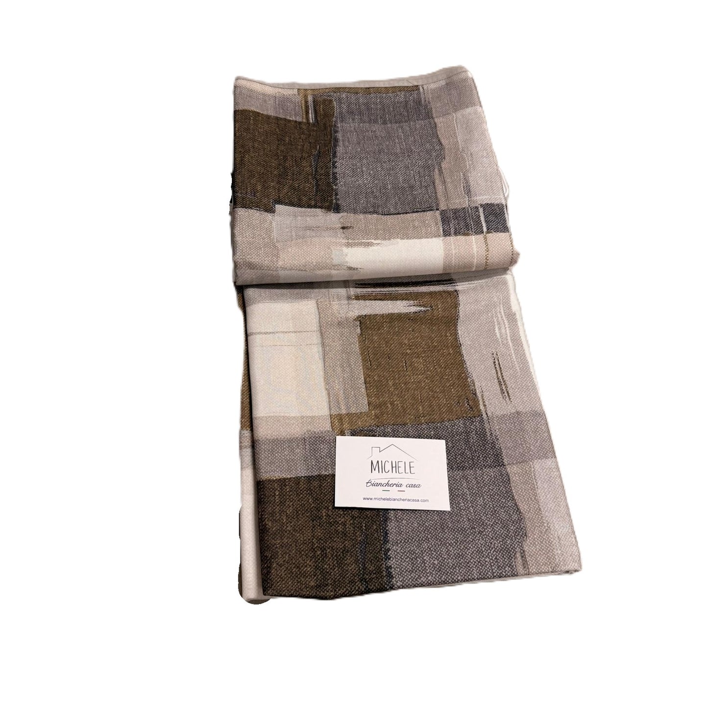 Tovaglia Antimacchia Moderna “Urban Style” Beige e Tortora Geometrica Rettangolare, Quadrata e Rotonda