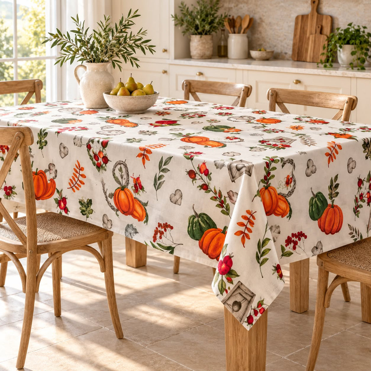 Tovaglia in Cotone 100% Raccolto d’Autunno – 6 e 8/12 Persone