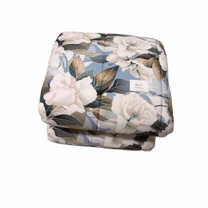 Trapunta Matrimoniale Floral Elegance 260x260 cm – Double Face in Morbida Microfibra Effetto Mano Pesca