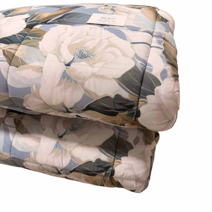 Trapunta Matrimoniale Floral Elegance 260x260 cm – Double Face in Morbida Microfibra Effetto Mano Pesca