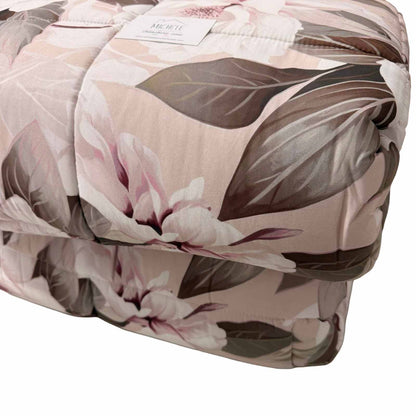Trapunta Matrimoniale Floral Elegance 260x260 cm – Double Face in Morbida Microfibra Effetto Mano Pesca