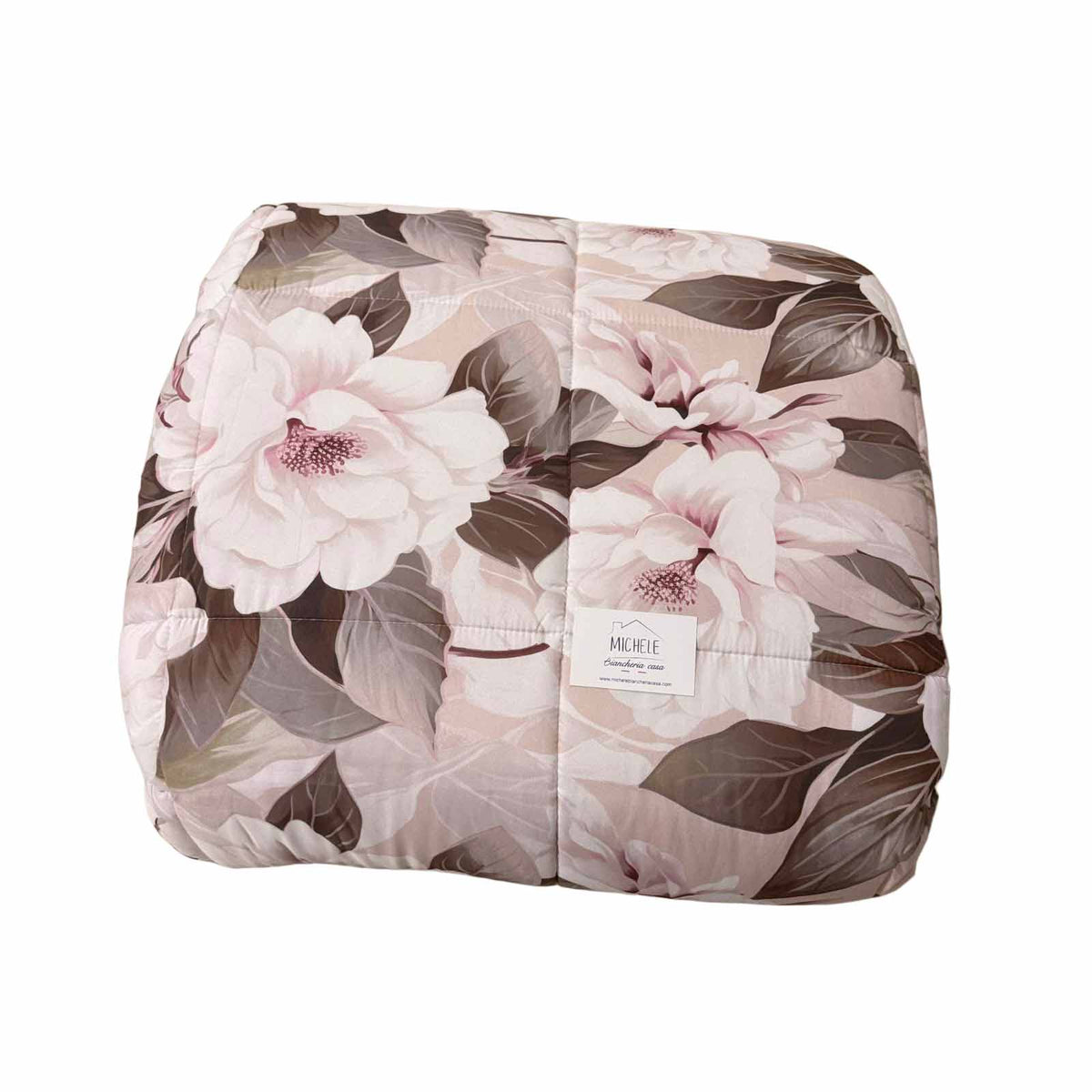 Trapunta Matrimoniale Floral Elegance 260x260 cm – Double Face in Morbida Microfibra Effetto Mano Pesca