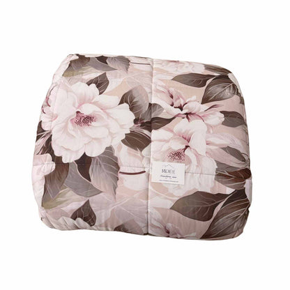 Trapunta Matrimoniale Floral Elegance 260x260 cm – Double Face in Morbida Microfibra Effetto Mano Pesca
