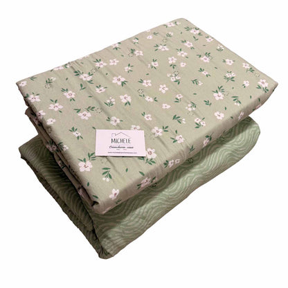 Trapuntino Matrimoniale Double Face Bloom Harmony in Morbida Microfibra 250x250 cm