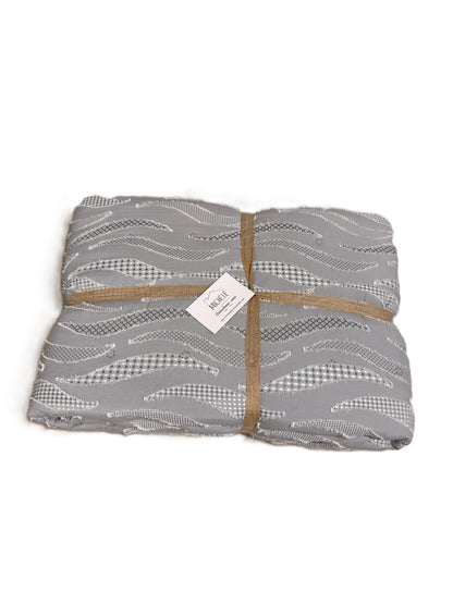 Trapuntino Matrimoniale Jacquard Fill Coupé Grigio 255x260 cm in Microfibra - Fantasia Wave Jacquard Grey
