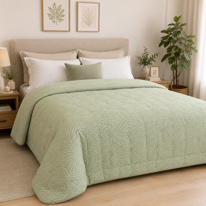 Trapuntino Matrimoniale Double Face Bloom Harmony in Morbida Microfibra 250x250 cm