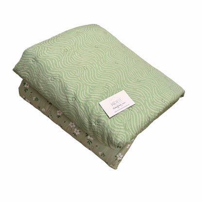 Trapuntino Matrimoniale Double Face Bloom Harmony in Morbida Microfibra 250x250 cm